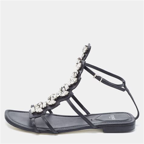 fendi strappy flat sandals|fendi denim sandals.